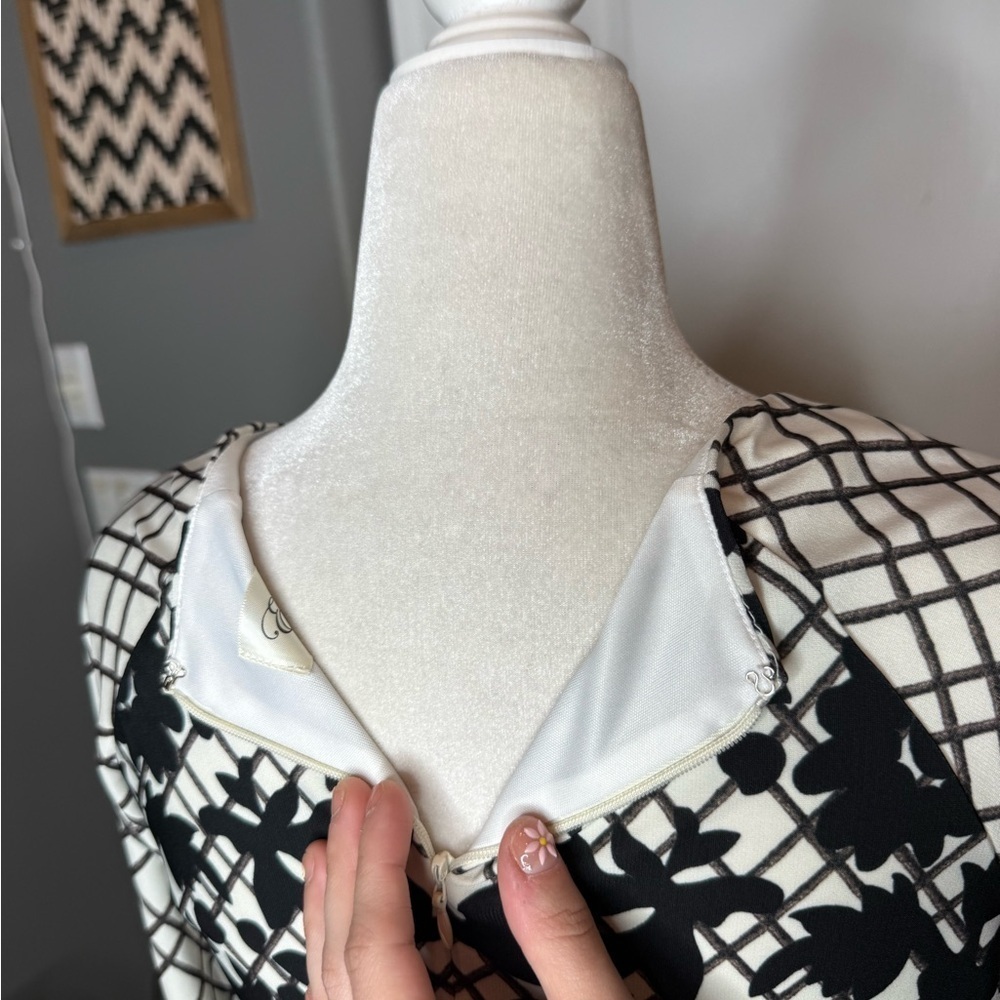 Eliza J Black and White Mini Dress floral size 8 - Picture 15 of 16